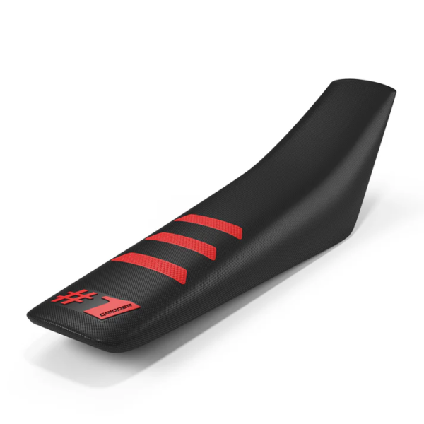 Onegripper waterdicht universeel zadelovertrek Ribbed Light Zwart / Rood #1