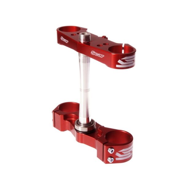 *SCAR Top & Bottom Clamp CR250F 14-17 CR450F 13-16 Red