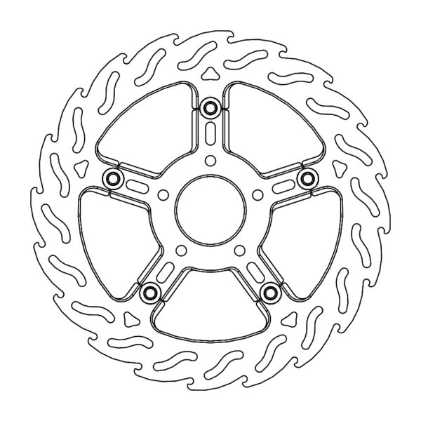 MMT Harley Flame floating disc alu carrier Ø300 left