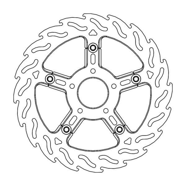 MMT Harley Flame floating disc alu carrier Ø300 right