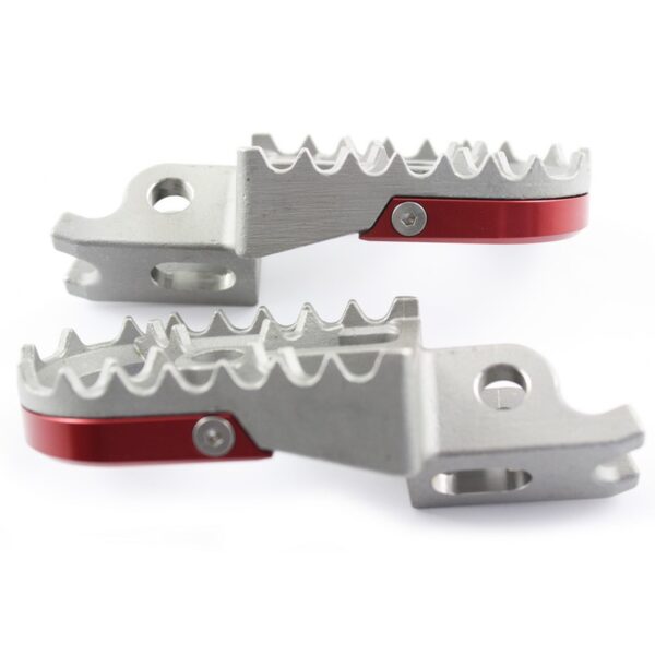 *TMV Footpegs Honda Steel With Red Aluminium U-plate