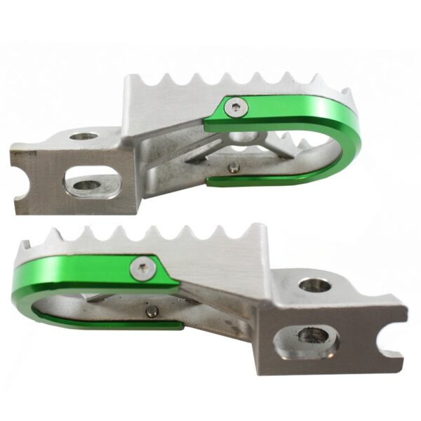 *TMV Footpegs Kawasaki Steel With Green Aluminium U-plate
