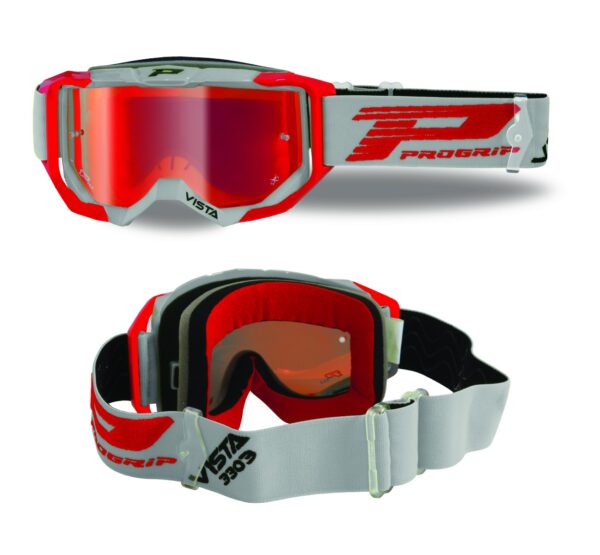 *Progrip 3303 Vista Tear off Goggle Mirror Red - Grey