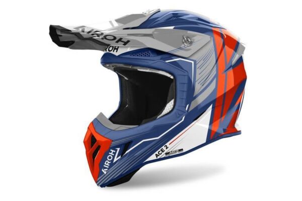 Airoh crosshelm Aviator Ace 2 Engine Cerulean Gloss