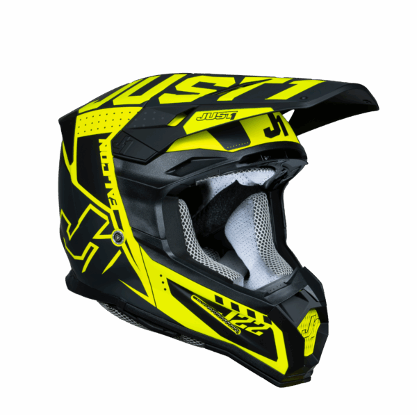 Just1 Helmet J-22 F Junior Falcon Titanium/Black/Fluo Yellow