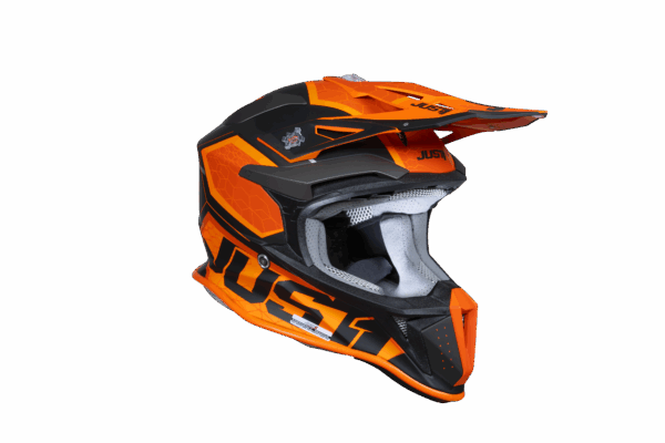 Just1 Helmet J-18 F Hexa Orange/Titanium/Black