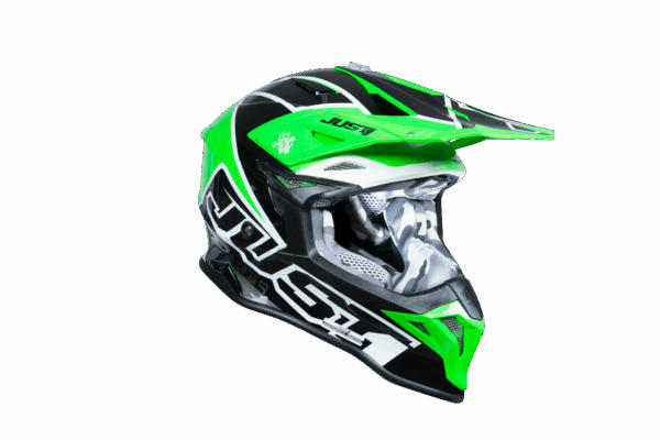Just1 Helmet J-39 Thruster Black/White/Fluo Green