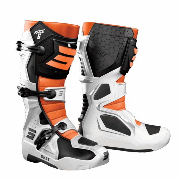 Shot Boots Race 6 Black/White/Orange