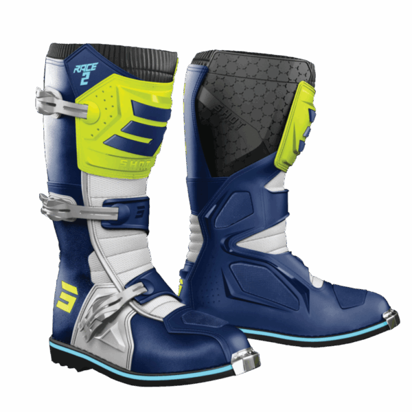 Shot Boots Race 2 Blue/Neon Yellow