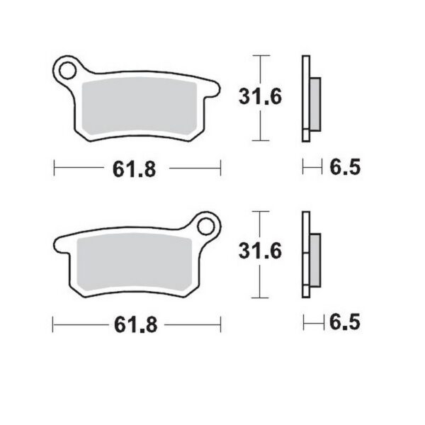 MMT Brake Pad F. fits for SX65 02-.. R. SX65 09-..