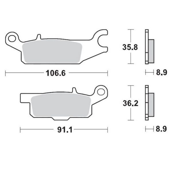MMT Brake Pad Rear YFM700 Grizzly 'Left'
