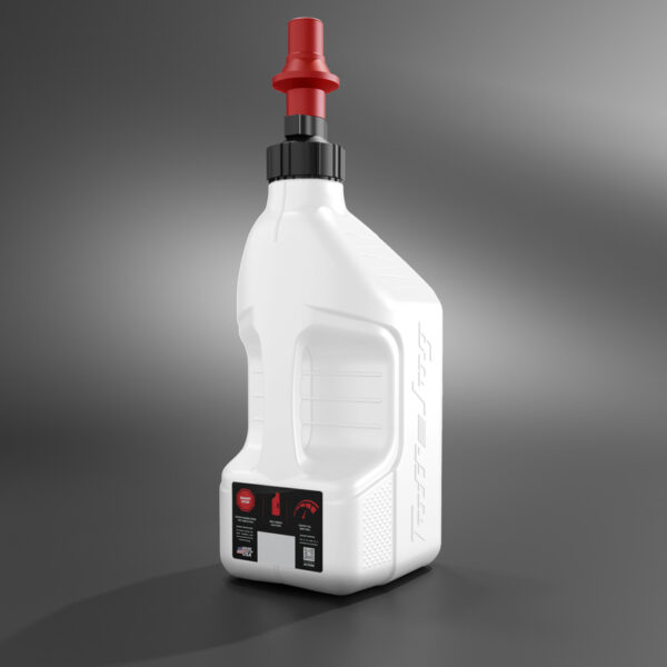 Tuff Jug brandstoftank wit met rode cap 10 liter ( GEN 3 )