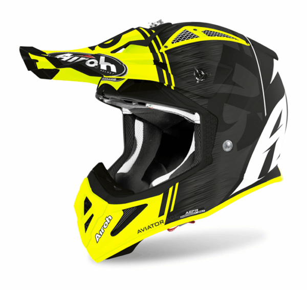 Airoh Helmet Aviator Ace Kybon Yellow Matt