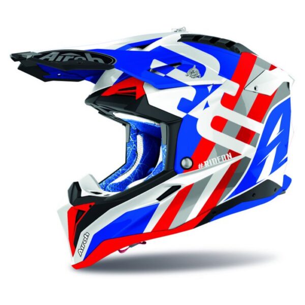 Airoh Helmet Aviator 3 Rainbow Blue/Red Gloss