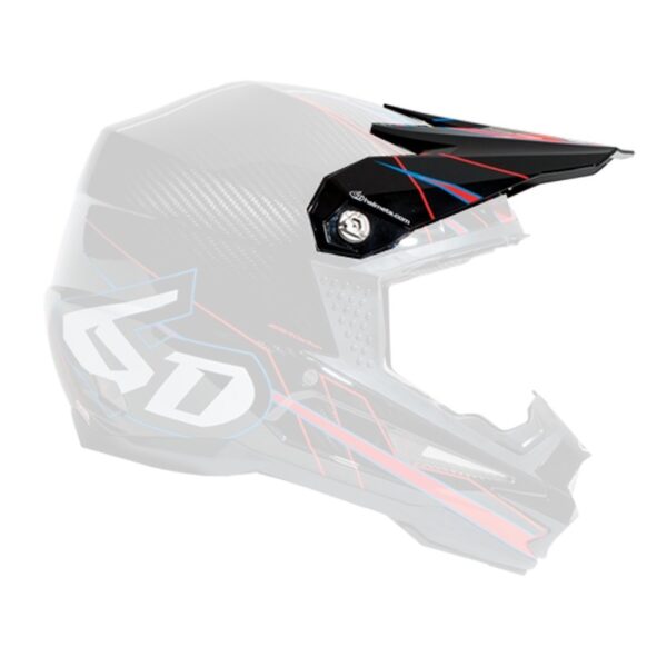 6D Visor Carbon - Electric Red/Blue