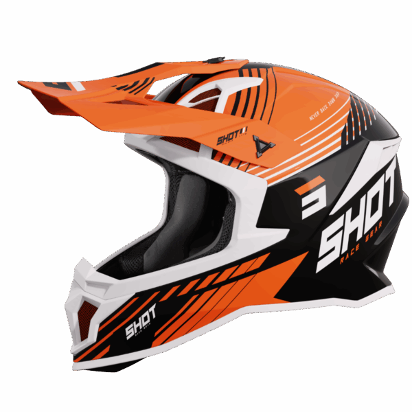 SHOT Helmet Lite Fury Black Neon Orange Glossy