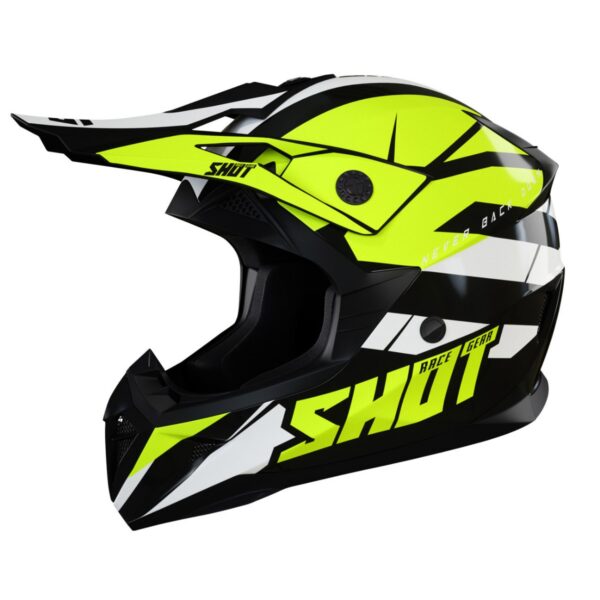 SHOT Helmet Pulse Revenge Black Neon Yellow White Glossy