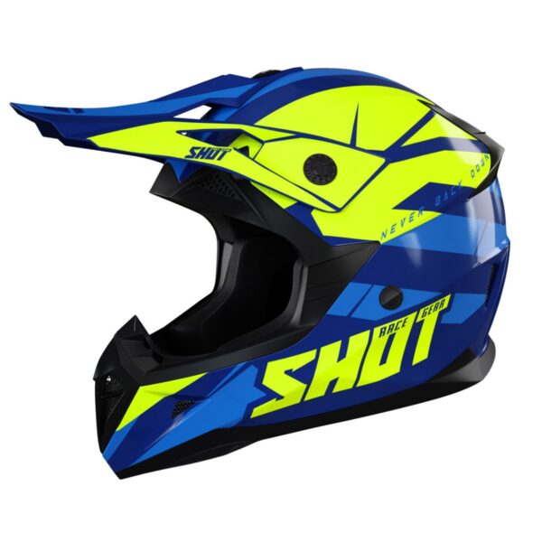 SHOT Helmet Pulse Revenge Navy Neon Yellow Blue Glossy